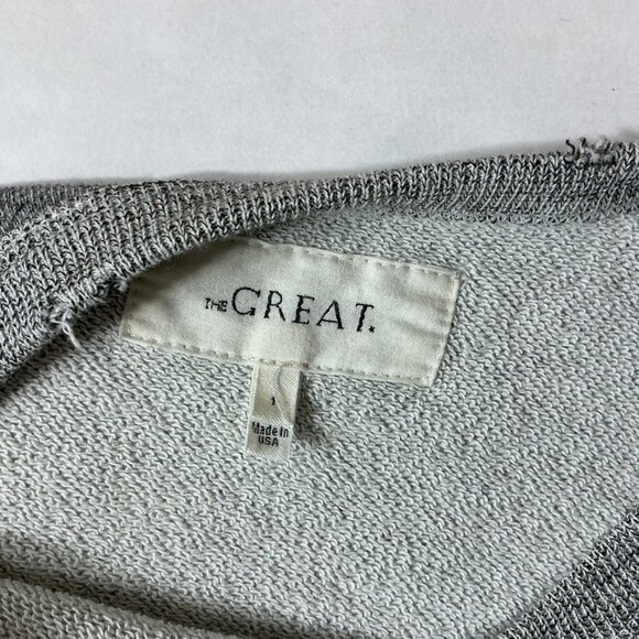 The Great. Heather Gray & Green Track Bears Cropped Sweatshirt Size 1 US S - Picture 6 of 7